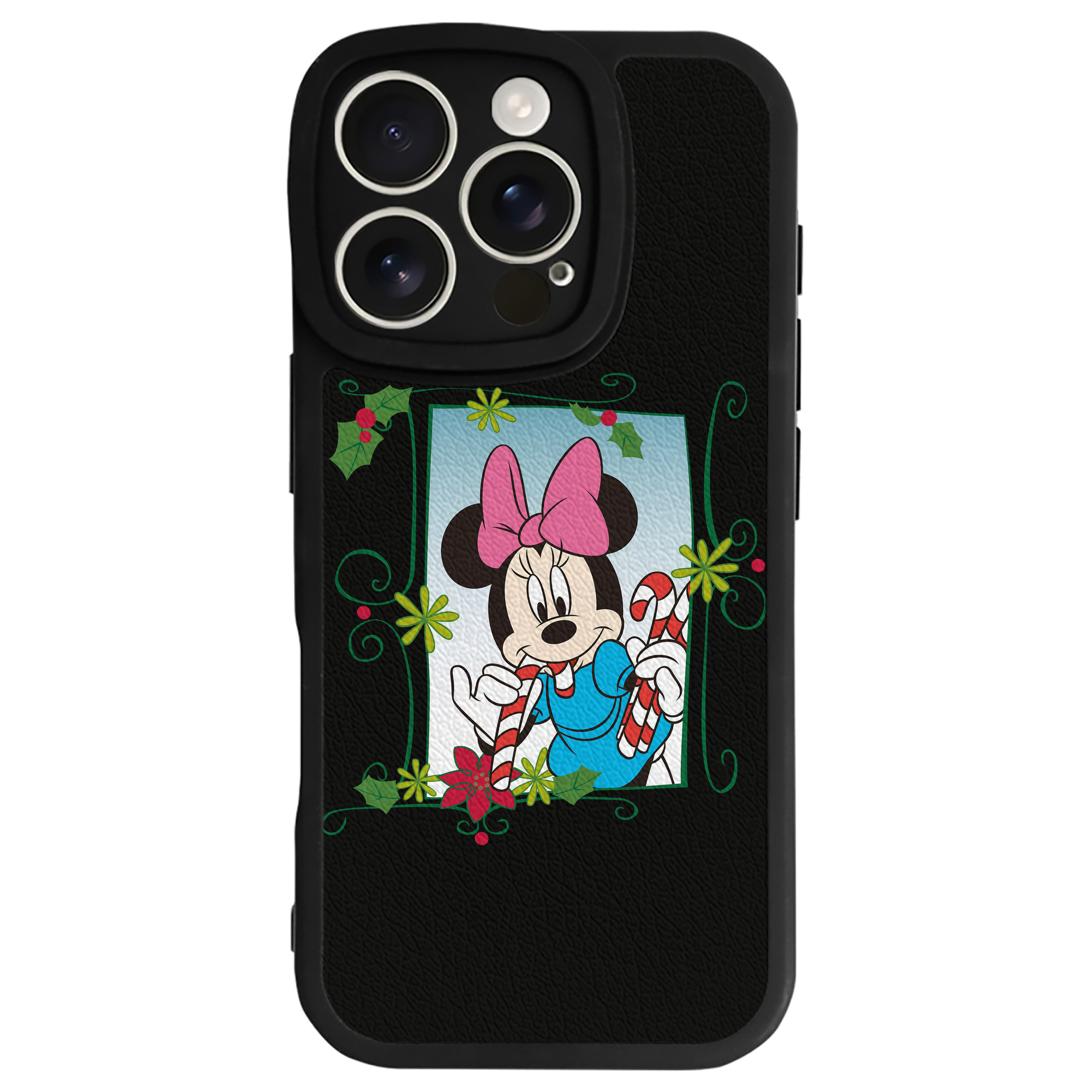 （画像用） ミッキーマウス Mickey Mouse 【iPhone 16シリーズ対応】シリコンスマホケース（レザー調） 材質：シリコン